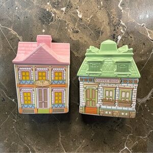 Vintage 1987 Avon Townhouse Canister Collection Set • Tea Room & Coffee House